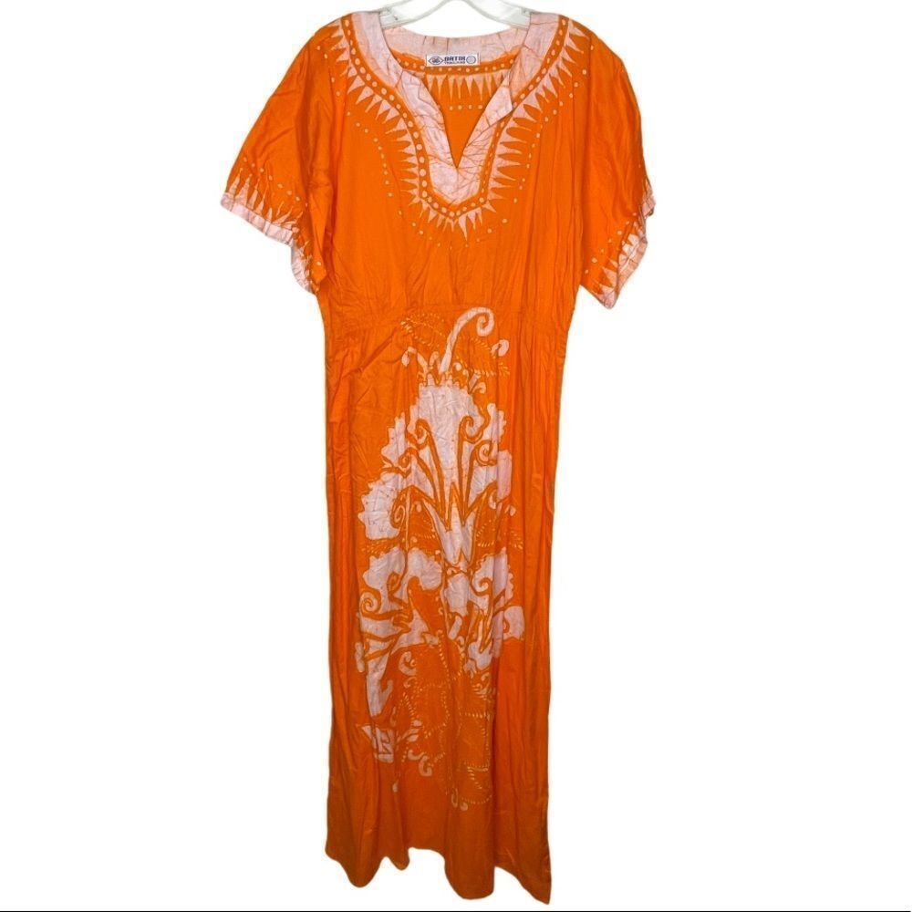 Batik Thailand Maxi Dress Orange